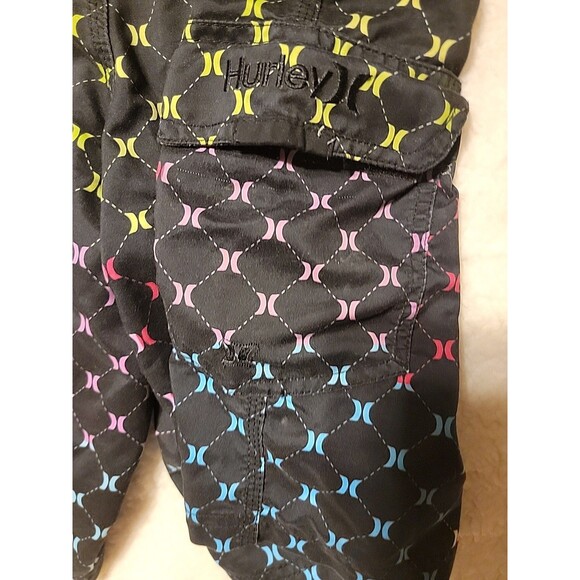 Hurley Mens Size 32 Black Pink Blue Orange Logo  Boardshorts - Picture 7 of 8